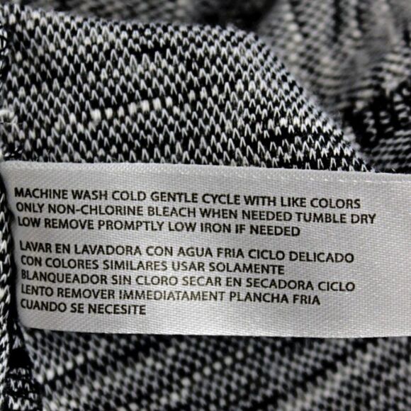 Carolyn Taylor Sweater Top Knit Pullover ¾ Sleeve Kangaroo Pocket Black/White L - Picture 9 of 9